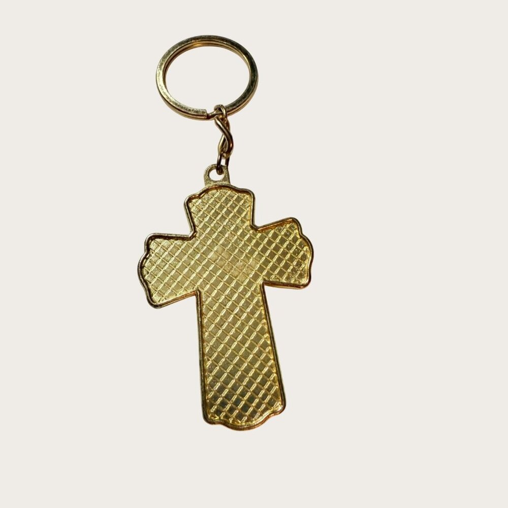 Saint Therese Cross Keychain Keyring Religious Accessory - Picture 2 of 2